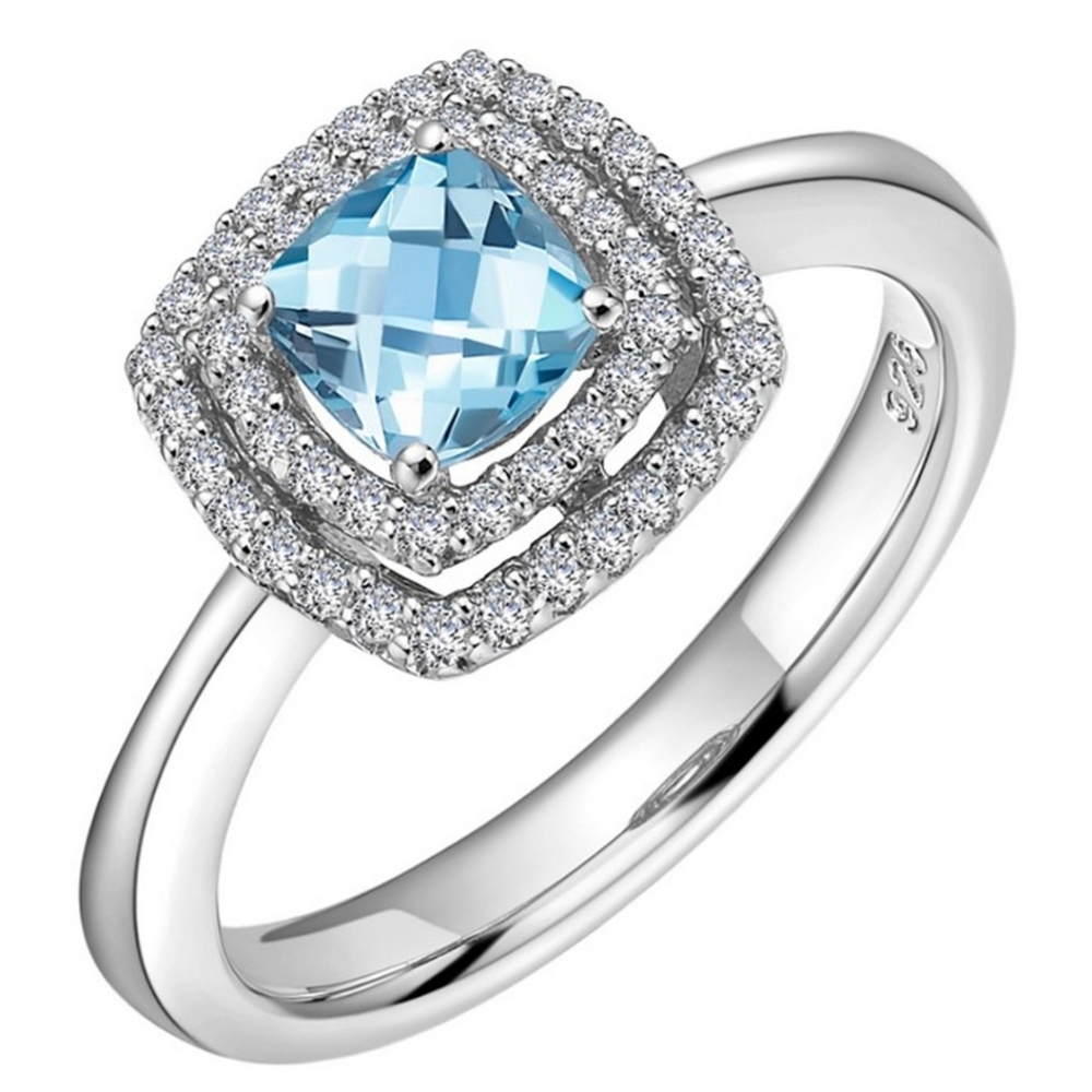 🎁NWT: Sterling & Topaz Princess Cut Ring